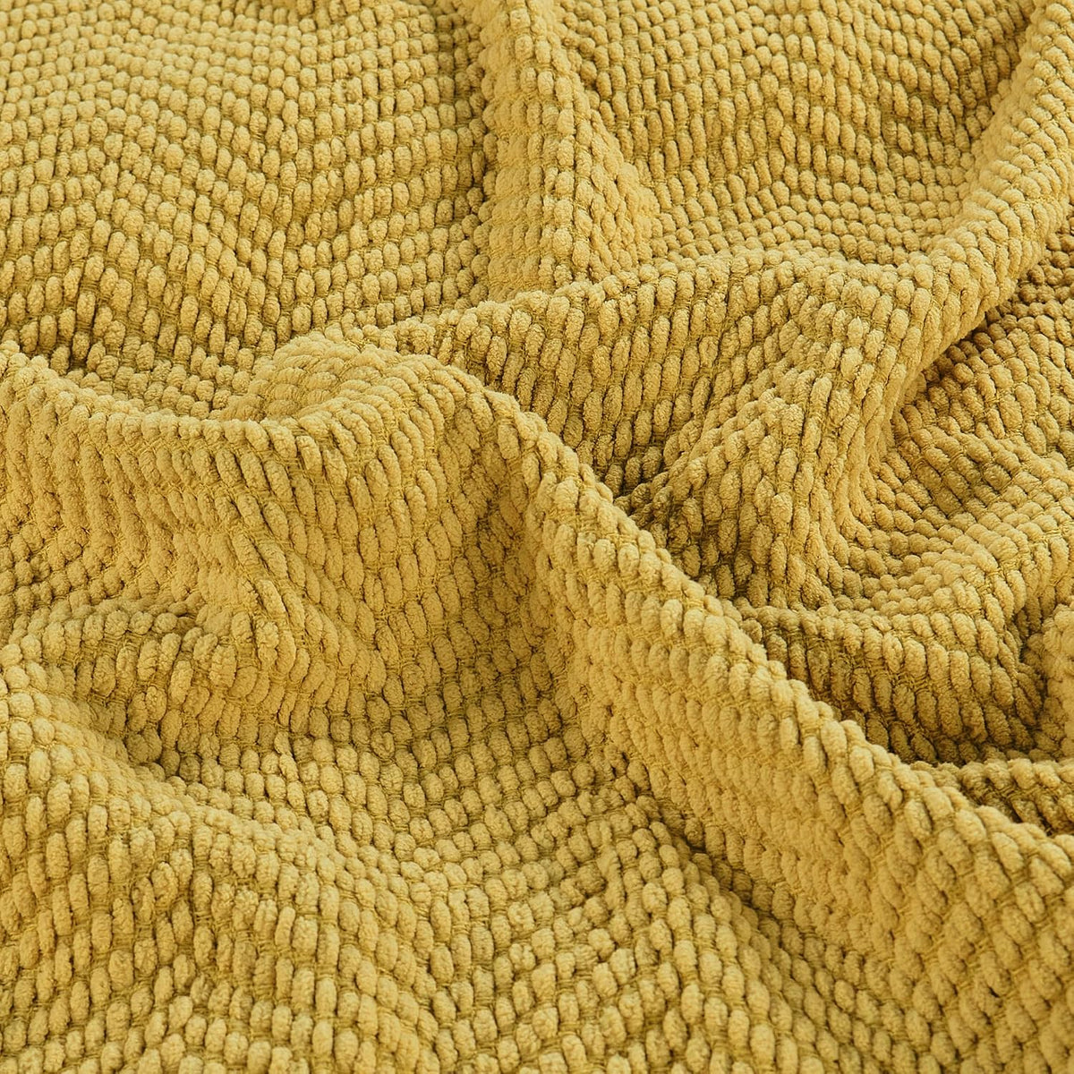 Yellow Throw Blanket Knitted Tweed Throw 60'' x 80'', Lemon Curry, Super Soft Cozy Warm Comfortable Breathable Throw for Living Room Chair Couch Bed Sofa Bedroom Home Décor