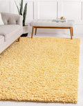 Davos Shag Collection Area Rug - Solid (5' 3" x 8' Rectangle, Sun Yellow)